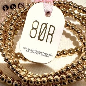 ✨ 8 Other Reasons - Set of 5 Gold Beaded Bracelets - Brand New in Package
